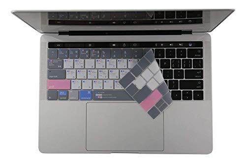 Premium Mac OS X Shortcut Hot Keys Keyboard Cover for NEWEST Macbook Pro with Touch Bar 13 Inch A1706 or 15 Inch A1707 (2016 Release)
