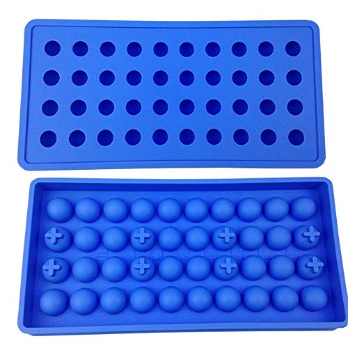 Book Cover Mydio Mini Ice Ball Molds DIY Molds Tool for Candy pudding jelly milk juice Chocolate mold or Cocktails & whiskey particles(1pack,Blue)