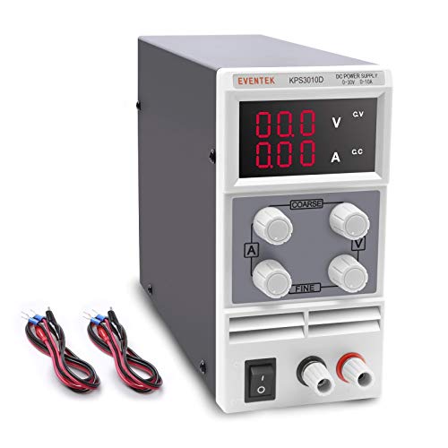 DC Power Supply Variable(0-30 V 0-5 A), Eventek KPS305D Adjustable Switching Regulated Power Supply Digital, with Alligator Leads US Power Cord
