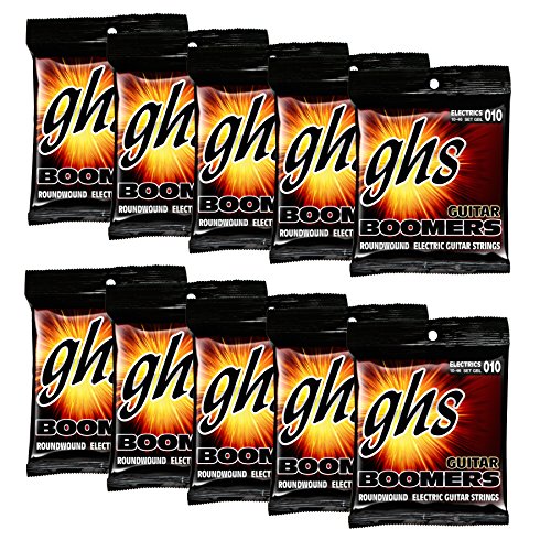 Book Cover GHS Strings GHS Boomers Roundwound Electic Guitar Strings Light GBL 10 Pack (10-46)