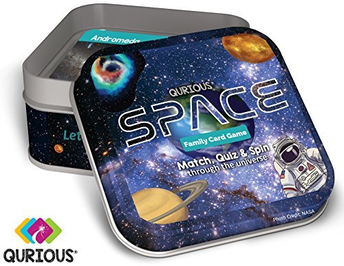 Book Cover Qurious Space | STEM flash card game | Explore, Match, Quiz & Spin through the universe. Perfect for astronomy fans and future astronauts