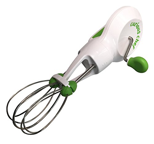 Curious Chef Kids Cookware - Hand Mixer I Real Utensils, Dishwasher Safe Beaters I Ergonomic Easy-Turn Design I Easy-Clean Detachable Beaters