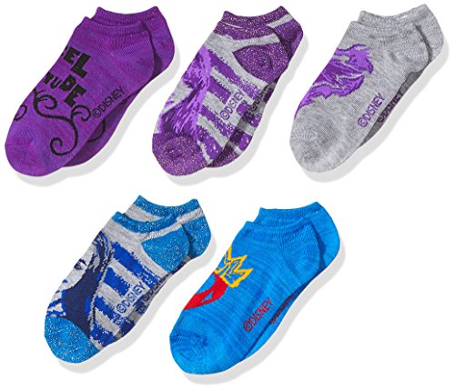 Book Cover Disney girls Descendants 5 Pack No Show Socks, Assorted Purple,Fits Sock Size 9-11; Fits Shoe Size 4-10.5
