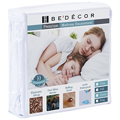 Book Cover Bedecor Zippered Encasement Six Sides Waterproof, Dust Mite Proof, Bed Bug Proof Breathable Mattress Protector - King Size
