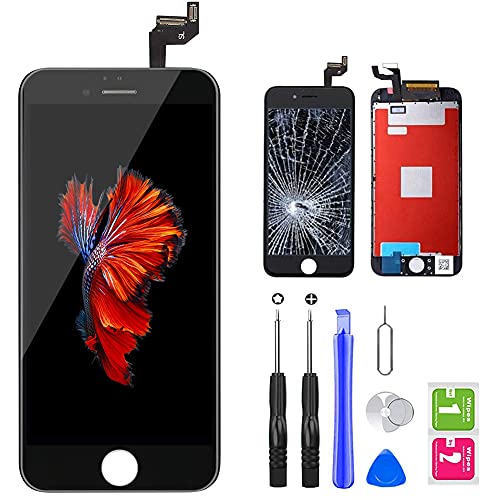 QTlier iPhone 6s Screen Replacement 4.7" Black,LCD Display & Touch Screen Digitizer with 3D Touch Full Assembly Set for iPhone 6s 4.7 inch with Repair Tool kit