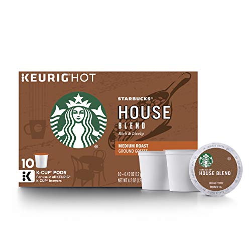 Book Cover Starbucks House Blend Medium Roast Single Cup Coffee for Keurig Brewers, 6 boxes of 10 (60 total K-Cup pods)