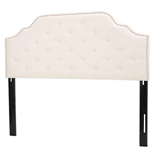 Book Cover Christopher Knight Home Silas Fabric Headboard, Queen / Full, Ivory