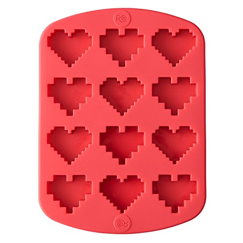 Wilton 2115-4374 Rosanna Pansino Silicone 8 16 Bit Heart Mold, Assorted