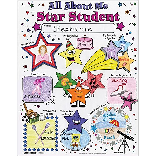Really Good Stuff All About Me Student Posters - Ready-to-Decorate and Fill in - Great Way for Students to Learn About Classmates - Printed on Strong Card Stock, 17" x 22" Each (Pack of 24)