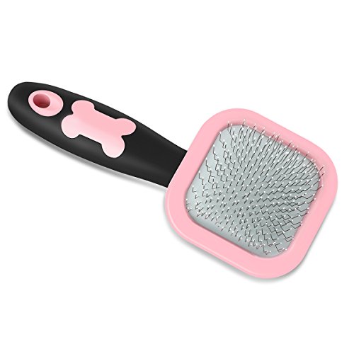 Book Cover Glendan Dog Brush & Cat Brush- Slicker Pet Grooming Brush- Shedding Grooming Tools(Pink)