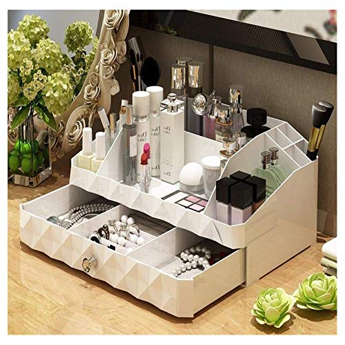 Maxkim Makeup Organizer Jewelry and Cosmetic Storage, Large Capacity,Fit Different Size of Cosmetic,Brushes,Palettes,Lipsticks,2 Drawer 9 Compartment (Medium)