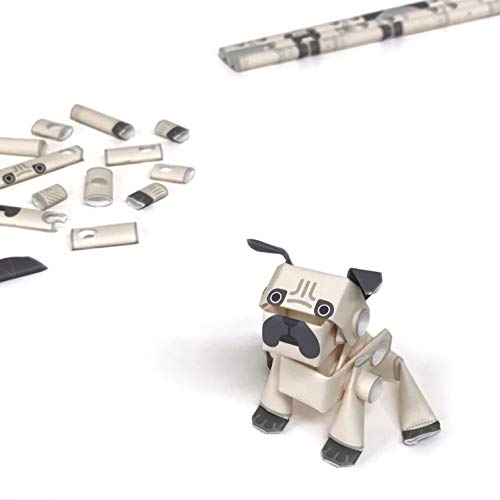 Book Cover PIPEROID Animals Pug Dog 3D Puzzle DIY Craft Kit for Adults and Kids - Cool Karakuri Circus Japanese Origami Paper Craft