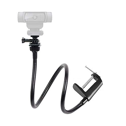 25 inch Flexible Jaw Long Arm Swivel Clamp Clip Mount Holder Stand for Logitech Webcam C925e C922x C922 C930e C930 C920 C615