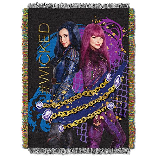 Northwest The Company Disney's Descendants 2, "Glitter Chains Woven Tapestry Throw Blanket, 48" x 60", Multi Color