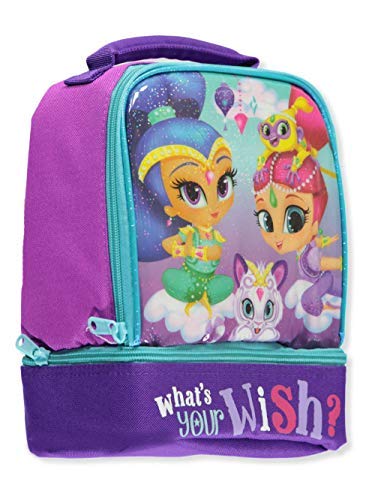 Book Cover Nickelodeon Shimmer & Shine What's Your Wish Insulated Dual Compartment Lunch Tote with Handle Measures 7.5