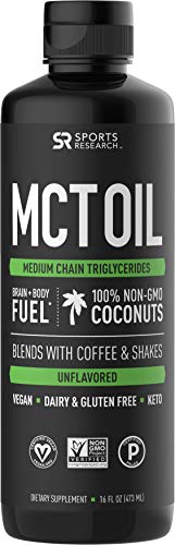 Book Cover Premium MCT Oil derived only from Non-GMO Coconuts - 16oz BPA Free Bottle | Great in Keto Coffee,Tea, Smoothies & Salad Dressings | Non-GMO Project Verified & Vegan Certified (Unflavored)