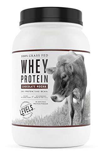 Book Cover Levels 100% Grass Fed Whey Protein, No GMOs, Chocolate Mocha, 2LB