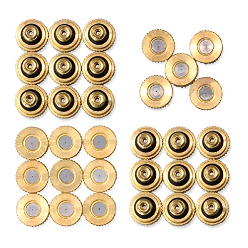 Aootech 32 Pack Brass Misting Nozzles for Outdoor Cooling System, 0.012" Orifice (0.3 mm) 10/24 UNC