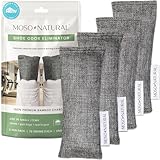 Moso Natural Shoe Deodorizer Insert (2 Pack) Charcoal Odor Absorber for Shoes | Gym Bag & Boot Deodorizer | Long-Lasting Shoe Odor Elimination | Unscented Air Purifying Bags (Two Per Pack. 4 Total)