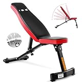 ISE SY-5021 Adjustable Folding Multifunctional Incline Weight Bench, Flat Weight Decline Inclined Abs for Fitness Professional Training with Backrest,
