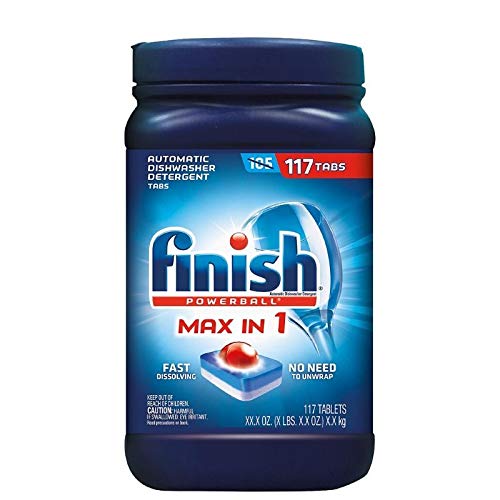 Book Cover Finish Max in 1 Powerball, 117ct, Wrapper Free Dishwasher Detergent Tablets