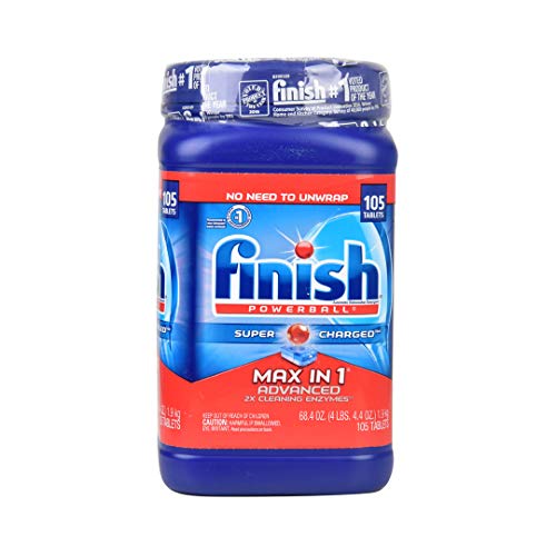 Finish Max in 1 Powerball, 117ct, Wrapper Free Dishwasher Detergent Tablets