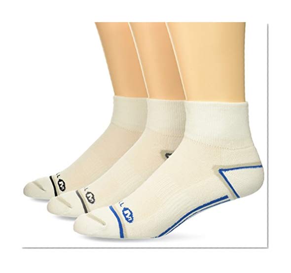Merrell Men's 3 Pack Performance Hiker Quarter Socks, White, m/l