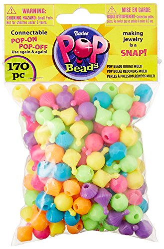 Darice Pop Beads 170/Pkg-Rounder Multicolor (3-Pack)