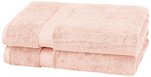 Book Cover Pinzon Organic Cotton Bath Sheet Towel, Set of 2, Pale Peach