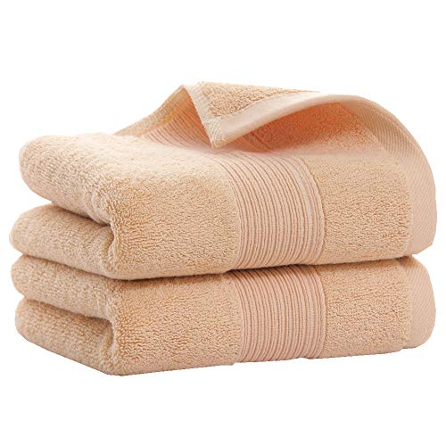Book Cover Pidada Hand Towels Set of 2 100% Cotton Highly Absorbent Soft Hand Towel for Bathroom 14 x 30 Inch (Yellow)