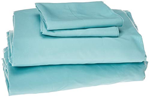 Book Cover Comfort Spaces Ultra Soft Hypoallergenic Microfiber 4 Piece Set, Wrinkle Fade Resistant Sheets with Pillow Cases Bedding, Twin XL, Aqua