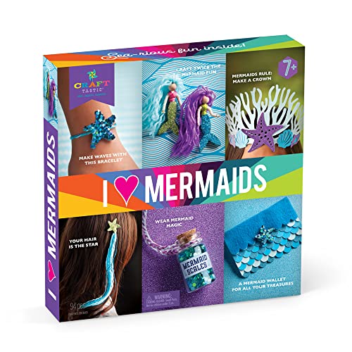 Book Cover Craft-tastic â€“ I Love Mermaids Kit â€“ Craft Kit Includes 6 Mermaid-Themed Projects