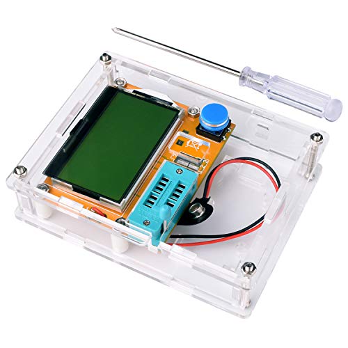 Book Cover Multifunction Meter DIY kit, kuman Mega 328 Graphic transistor Tester, NPN PNP Diodes Triode Capacitor ESR SCR MOSFET Resistor Inductance LCD Display Checker with case and screwdriver K77
