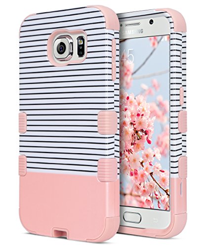ULAK Galaxy S6 Case, S6 Case, Shock Resistant Hybrid Soft Silicone Hard PC Cover Case for Samsung Galaxy S6, Will NOT Fit S6 Active-Minimal Rose Gold