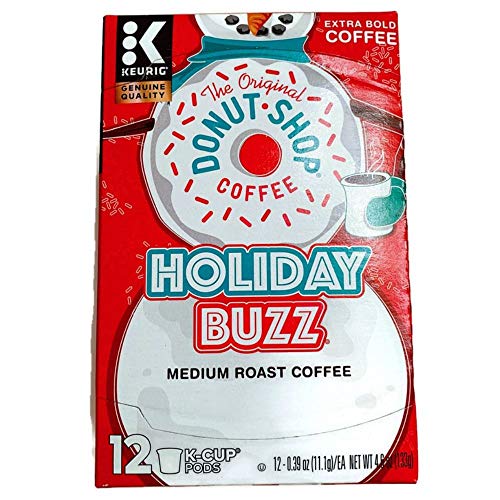 The Original Donut Shop Holiday Buzz Single Serve Keurig K-Cup Pods, Medium Roast Coffee, 12 Count