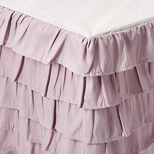 Book Cover Elegant Comfort Luxurious Premium Quality 1500 Thread Count Wrinkle and Fade Resistant Egyptian Quality Microfiber Multi-Ruffle Bed Skirt - 15inch Drop, Full , Lilac/Lavender