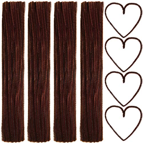 eBoot 100 Pieces Pipe Cleaners Chenille Stem for Arts and Crafts, 6 x 300 mm (Brown)