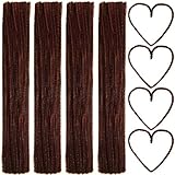 EBOOT 100 Pieces Pipe Cleaners Chenille Stem for Arts and Crafts, 6 x 300 mm (Brown)