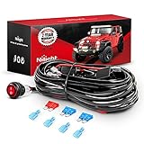 Nilight LED Light Bar Wiring Harness Kit 12V On Off Switch Power Relay Blade Fuse for Off Road Lights LED Work Light,2 years Warranty