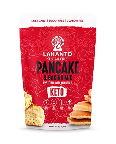 Book Cover Lakanto Sugar Free Pancake and Baking Mix - Sweetened with Monkfruit Sweetener, Keto, 7g of Protein, 1g Net Carbs, High in Fiber, Flapjack, Waffles, Biscuits, Easy to Make Breakfast (1 Lb)