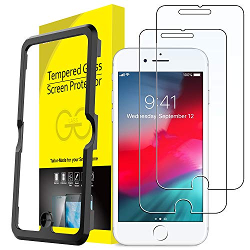 JETech Screen Protector for iPhone 8 Plus, iPhone 7 Plus, iPhone 6s Plus, iPhone 6 Plus, 5.5-Inch, Tempered Glass Film with Easy-Installation Tool, 2-Pack