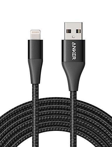 Book Cover Anker Powerline+ II Lightning Cable (10ft), MFi Certified for Flawless Compatibility with iPhone Xs/XS Max/XR/X / 8/8 Plus / 7/7 Plus / 6/6 Plus / 5 / 5S and More(Black)