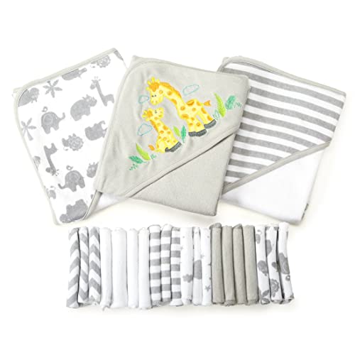 Book Cover Spasilk Baby 23 Piece Bath Hooded Towels and Washcloths Set for Newborn Boys and Girls