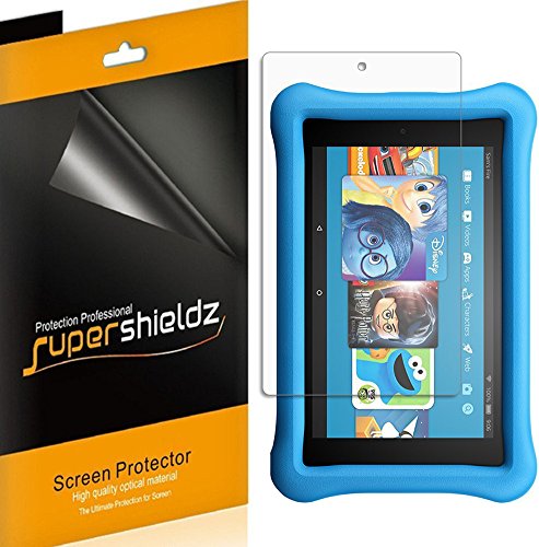 Book Cover (3 Pack) Supershieldz Designed for Fire HD 8 Kids Edition Tablet 8 inch (8th and 7th Generation Only, 2018 and 2017 Release) Screen Protector, High Definition Clear Shield (PET)
