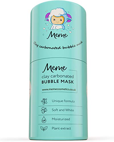 MeMe Carbonated Bubble Clay Mask 3.4Oz. - Korean Face Skin Care - Activated Charcoal & Bentonite prevent acne & detox - Organic Jojoba Oil, Aloe Vera & Witch Hazel Blackhead Remover - Deep Cleansing
