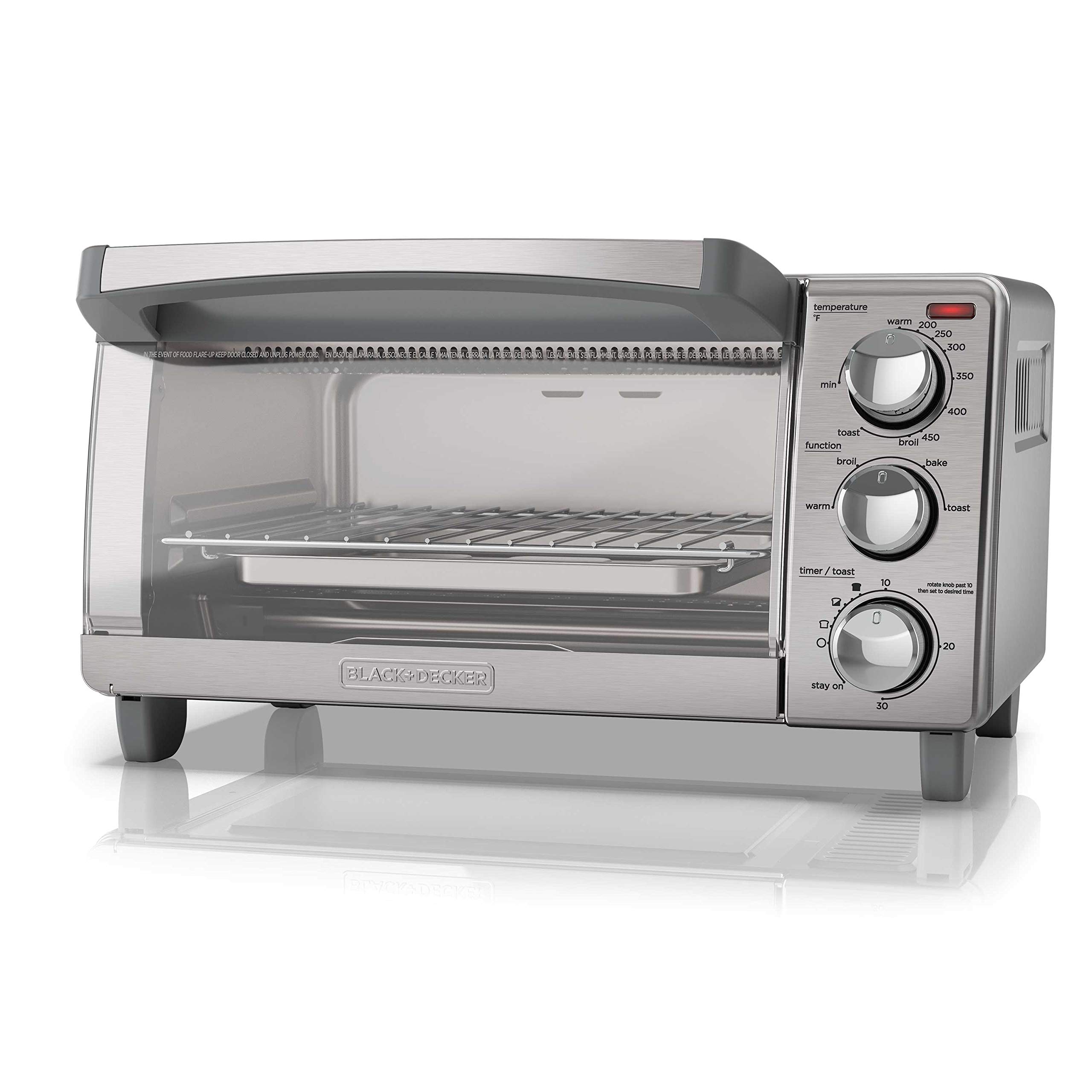 Book Cover BLACK+DECKER 4-Slice Toaster Oven with Natural Convection, Stainless Steel, TO1760SS