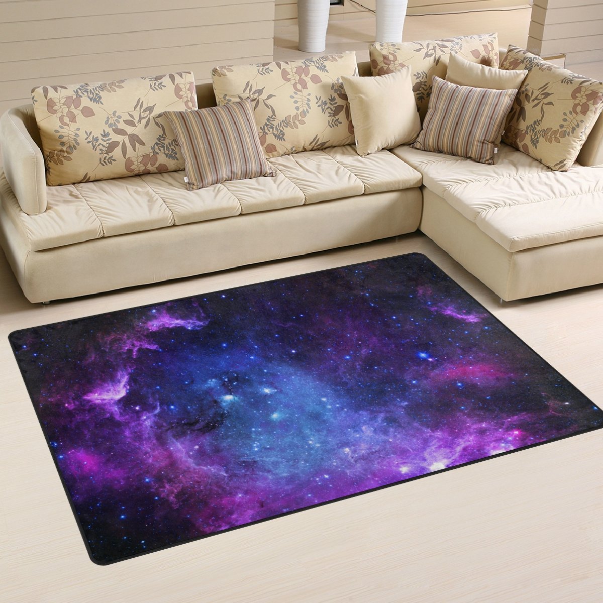 Book Cover Yochoice Non-Slip Area Rugs Home Decor, Vintage Beautiful Spiral Purple Galaxy Space Floor Mat Living Room Bedroom Carpets Doormats 60 x 39 inches 5'x3'3