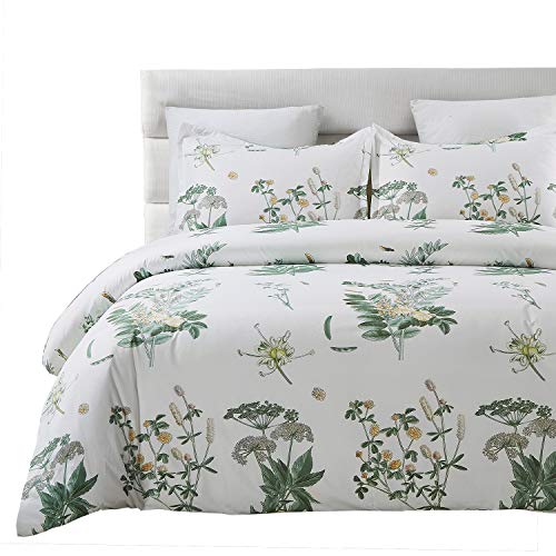 Vaulia Lightweight Microfiber Duvet Cover Sets, Printed Floral Pattern Design - Queen Size