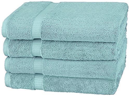Book Cover Pinzon Organic Cotton Bath Towel, Set of 4, Spa Blue
