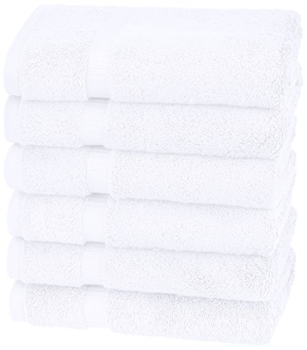 Book Cover Pinzon Organic Cotton Hand Towels, Set of 6, White